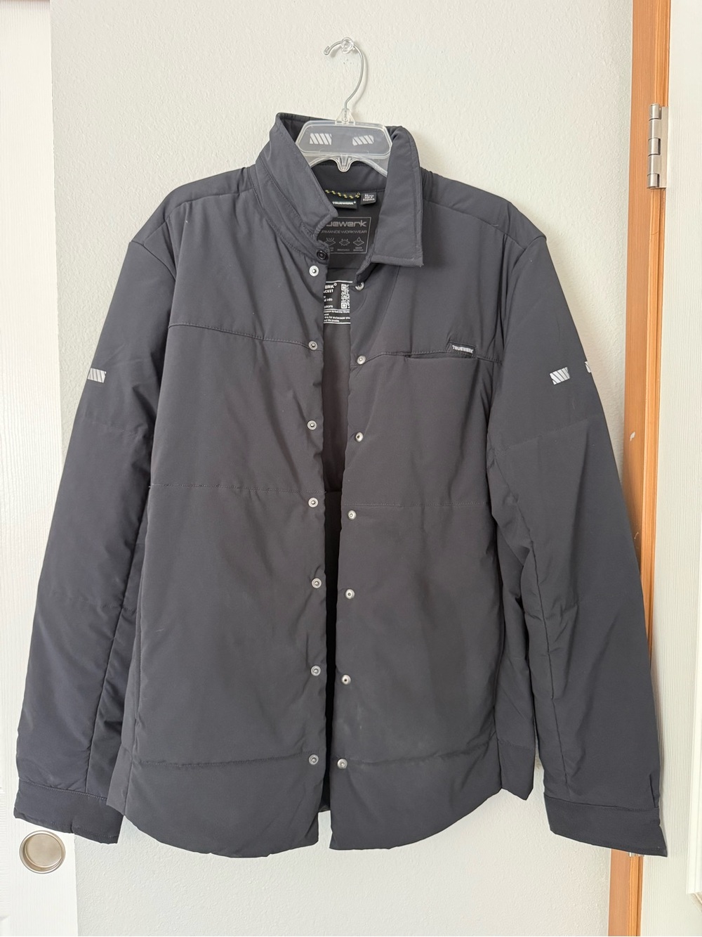 Men's Black Lightweight Snap-Front Shirt Jacket